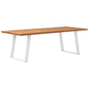Eettafel Met Natuurlijke Rand Massief Eikenhout Rechthoekig Wit