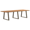 Eettafel Rechthoekig 320X90X74 Cm Massief Eikenhout Lichtbruin Natuurlijk Staal
