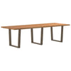 Eettafel Rechthoekig 320X120X74 Cm Massief Eikenhout Natuurlijk Staal