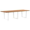 Eettafel Met Natuurlijke Rand 200X100X74 Cm Massief Eikenhout Wit