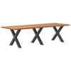Eettafel Met Natuurlijke Rand Massief Eikenhout Rechthoekig