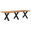 Eettafel Met Natuurlijke Rand Massief Eikenhout Rechthoekig