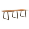 Eettafel Met Natuurlijke Rand 280X80X74 Cm Massief Eikenhout Natuurlijk Staal