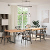 Eettafel Rechthoekig 180X90X74 Cm Massief Eikenhout Lichtbruin Antraciet