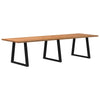 Eettafel Rechthoekig 180X100X74 Cm Massief Eikenhout Lichtbruin Zwart