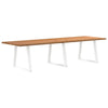 Eettafel Rechthoekig 200X80X74 Cm Massief Eikenhout Lichtbruin Wit