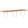 Eettafel Met Natuurlijke Rand 200X100X74 Cm Massief Eikenhout Wit