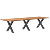 Eettafel Met Natuurlijke Rand Massief Eikenhout Rechthoekig