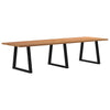 Eettafel Met Natuurlijke Rand 200X100X74 Cm Massief Eikenhout Zwart