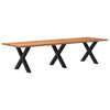Eettafel Met Natuurlijke Rand Massief Eikenhout Rechthoekig