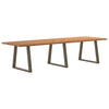 Eettafel Met Natuurlijke Rand 280X80X74 Cm Massief Eikenhout Natuurlijk Staal