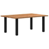 Eettafel Rechthoekig 240X100X74 Cm Massief Eikenhout Lichtbruin Zwart