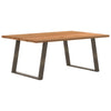 Eettafel Rechthoekig 200X120X74 Cm Massief Eikenhout Lichtbruin Natuurlijk Staal