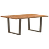 Eettafel Rechthoekig 320X120X74 Cm Massief Eikenhout Natuurlijk Staal