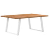 Eettafel Rechthoekig 180X80X74 Cm Massief Eikenhout Lichtbruin Wit