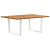 Eettafel Met Natuurlijke Rand 200X100X74 Cm Massief Eikenhout Wit