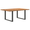 Eettafel Met Natuurlijke Rand Massief Eikenhout Rechthoekig
