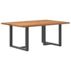Eettafel Met Natuurlijke Rand Massief Eikenhout Rechthoekig