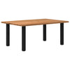 Eettafel Met Natuurlijke Rand Massief Eikenhout Rechthoekig Zwart