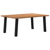 Eettafel Met Natuurlijke Rand Massief Eikenhout Rechthoekig Zwart