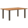 Eettafel Rechthoekig 180X100X74 Cm Massief Eikenhout Lichtbruin Natuurlijk Staal