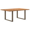 Eettafel Met Natuurlijke Rand Massief Eikenhout Rechthoekig