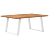 Eettafel Met Natuurlijke Rand Massief Eikenhout Rechthoekig Wit