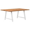 Eettafel Met Natuurlijke Rand Massief Eikenhout Rechthoekig Wit