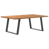 Eettafel Rechthoekig 180X90X74 Cm Massief Eikenhout Lichtbruin Antraciet