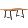 Eettafel Rechthoekig 220X100X74 Cm Massief Eikenhout Lichtbruin Antraciet