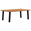 Eettafel Rechthoekig 240X90X74 Cm Massief Eikenhout Lichtbruin Zwart