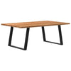 Eettafel Rechthoekig 180X100X74 Cm Massief Eikenhout Lichtbruin Zwart