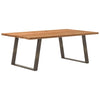 Eettafel Rechthoekig 200X120X74 Cm Massief Eikenhout Lichtbruin Natuurlijk Staal