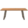 Eettafel Rechthoekig 200X120X74 Cm Massief Eikenhout Lichtbruin Natuurlijk Staal