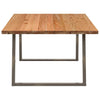 Eettafel Rechthoekig 200X120X74 Cm Massief Eikenhout Lichtbruin Natuurlijk Staal