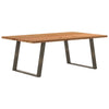 Eettafel Rechthoekig 200X120X74 Cm Massief Eikenhout Lichtbruin Natuurlijk Staal