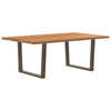 Eettafel Rechthoekig 320X120X74 Cm Massief Eikenhout Natuurlijk Staal