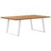 Eettafel Rechthoekig 180X80X74 Cm Massief Eikenhout Lichtbruin Wit