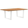 Eettafel Met Natuurlijke Rand 200X100X74 Cm Massief Eikenhout Wit