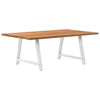 Eettafel Rechthoekig 180X90X74 Cm Massief Eikenhout Lichtbruin Wit