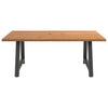 Eettafel Met Natuurlijke Rand Massief Eikenhout Rechthoekig Antraciet