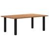 Eettafel Met Natuurlijke Rand Massief Eikenhout Rechthoekig Zwart
