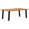 Eettafel Met Natuurlijke Rand Massief Eikenhout Rechthoekig Zwart