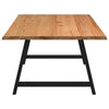 Eettafel Met Natuurlijke Rand Massief Eikenhout Rechthoekig Zwart