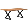 Eettafel Met Natuurlijke Rand Eikenhout Lichtbruin