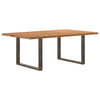 Eettafel Met Natuurlijke Rand Massief Eikenhout Rechthoekig
