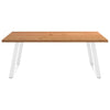 Eettafel Met Natuurlijke Rand Massief Eikenhout Rechthoekig Wit