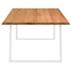Eettafel Met Natuurlijke Rand Massief Eikenhout Rechthoekig Wit