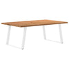 Eettafel Met Natuurlijke Rand Massief Eikenhout Rechthoekig Wit