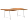 Eettafel Met Natuurlijke Rand Massief Eikenhout Rechthoekig Wit